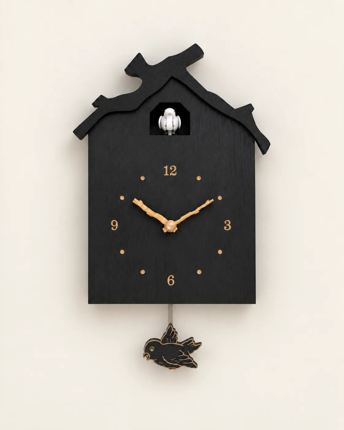 Horloge Coucou Bois Maison avec Oiseau Animé et Balancier