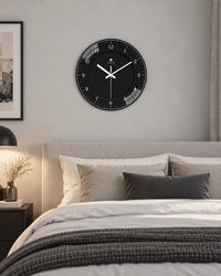 Horloge Murale Noire Ronde Silencieuse — 4 Tailles