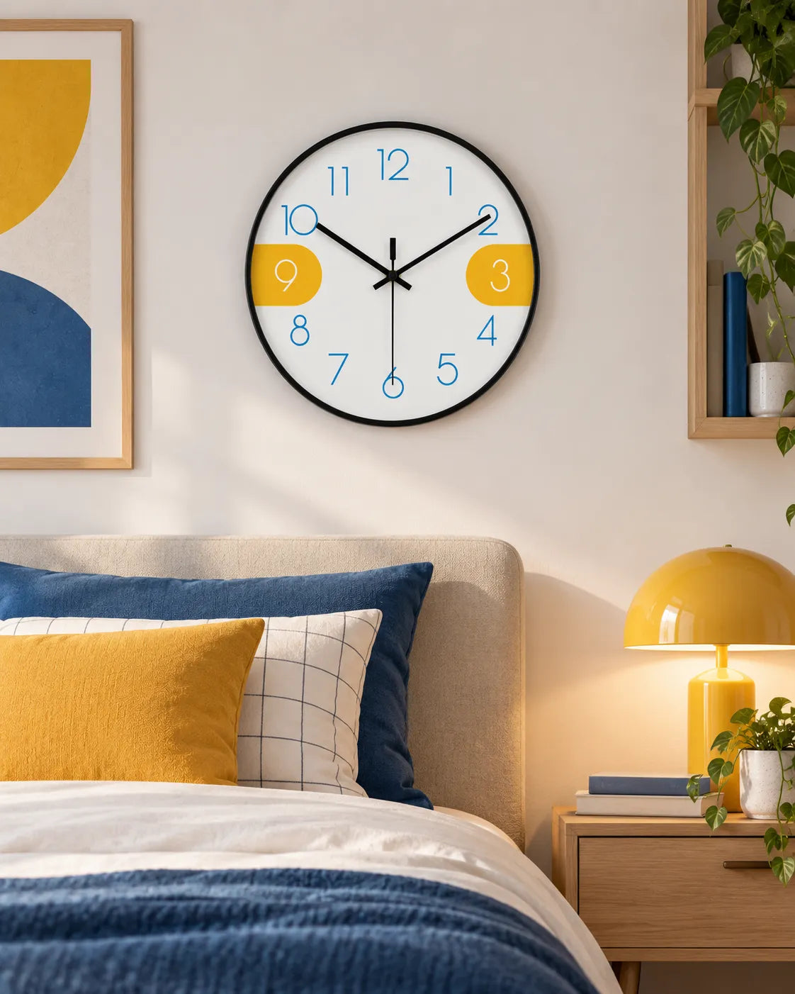 Horloge Murale Ronde Scandinave à Quartz Silencieuse — 3 Tailles