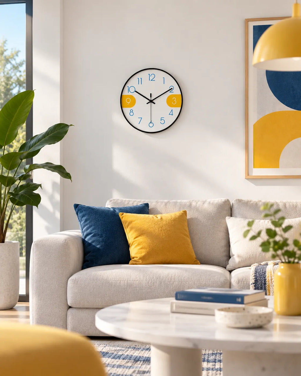 Horloge Murale Ronde Scandinave à Quartz Silencieuse — 3 Tailles