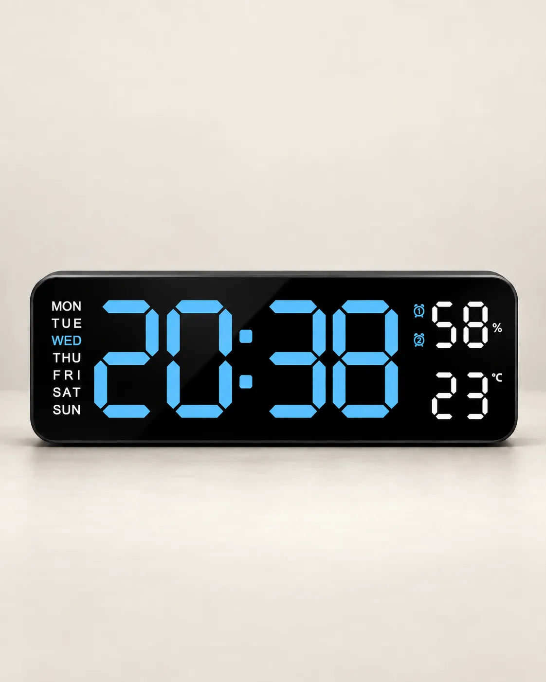 Horloge Murale Numérique LED 22,8 cm Température et Humidité