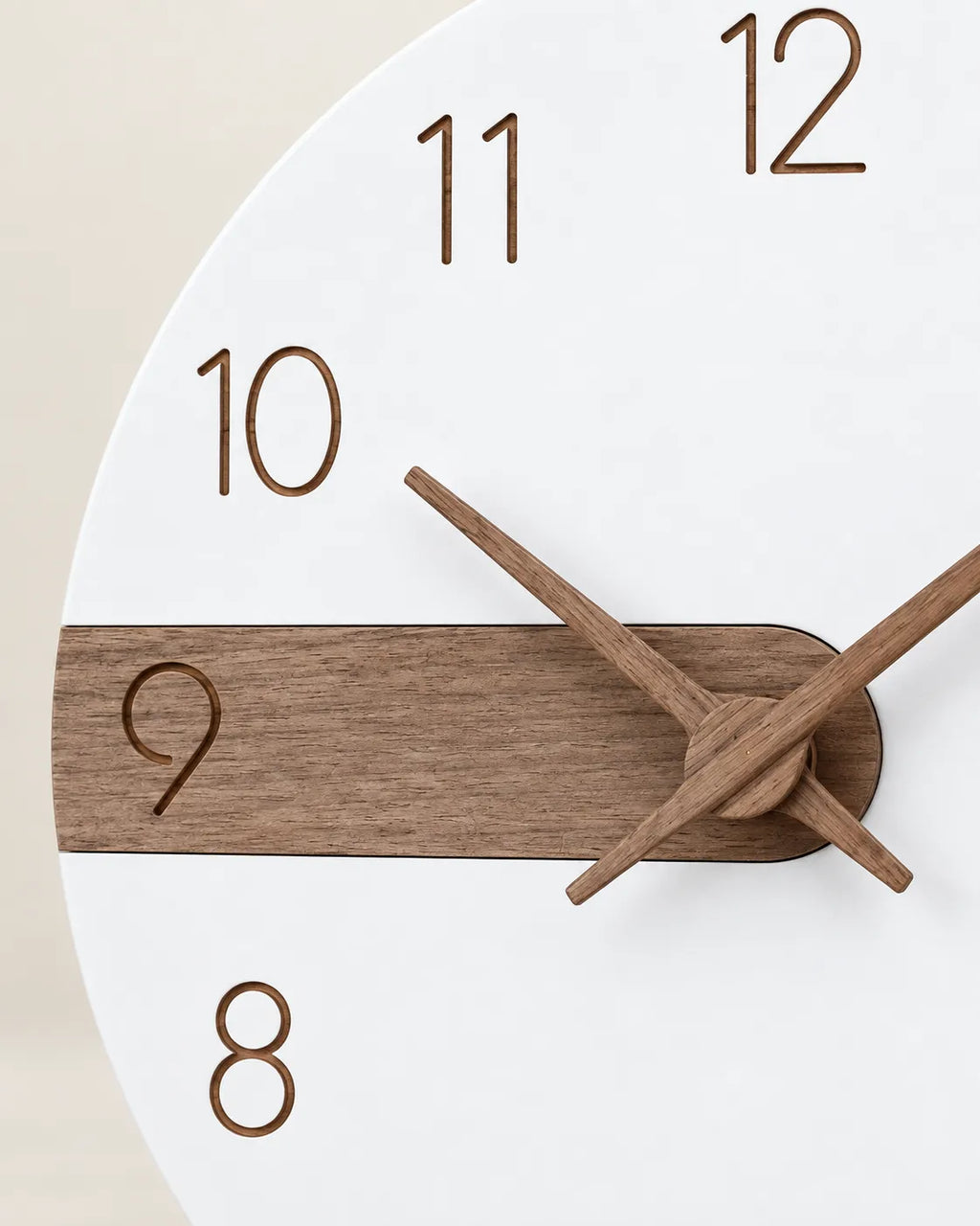 Horloge Murale Bois et Acrylique Blanc 30 cm Silencieuse