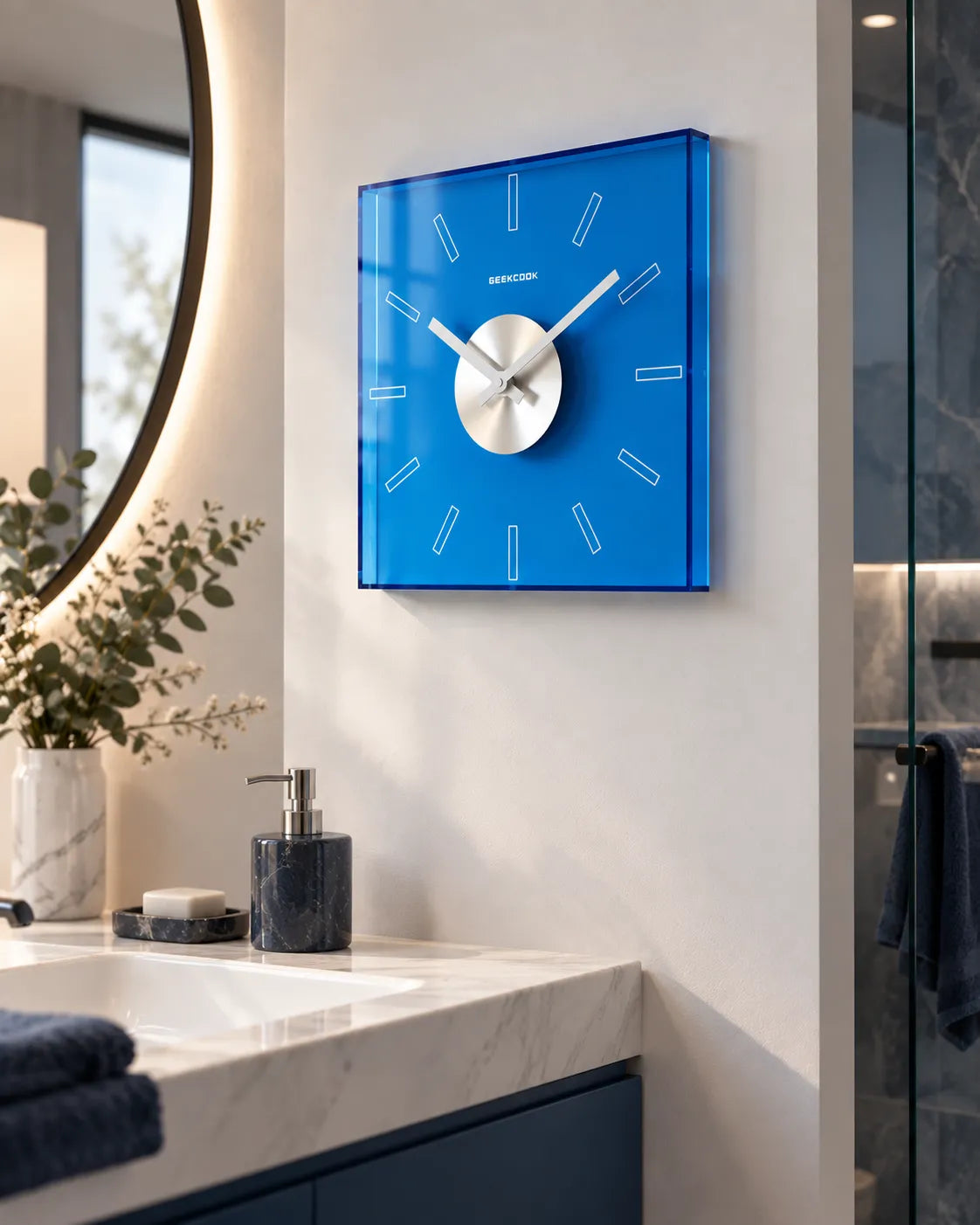Horloge Murale Acrylique Transparente Carrée 30 cm Silencieuse
