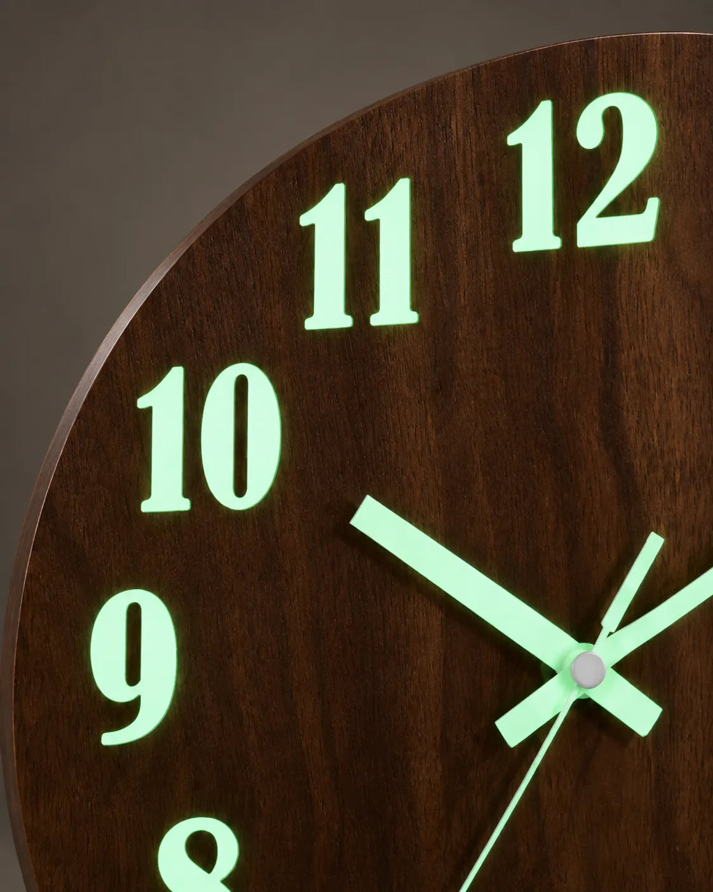 Horloge Murale Bois Marron 30 cm Lumineuse Silencieuse
