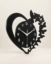Horloge Murale Cœur Acrylique Noir 30 cm Silencieuse