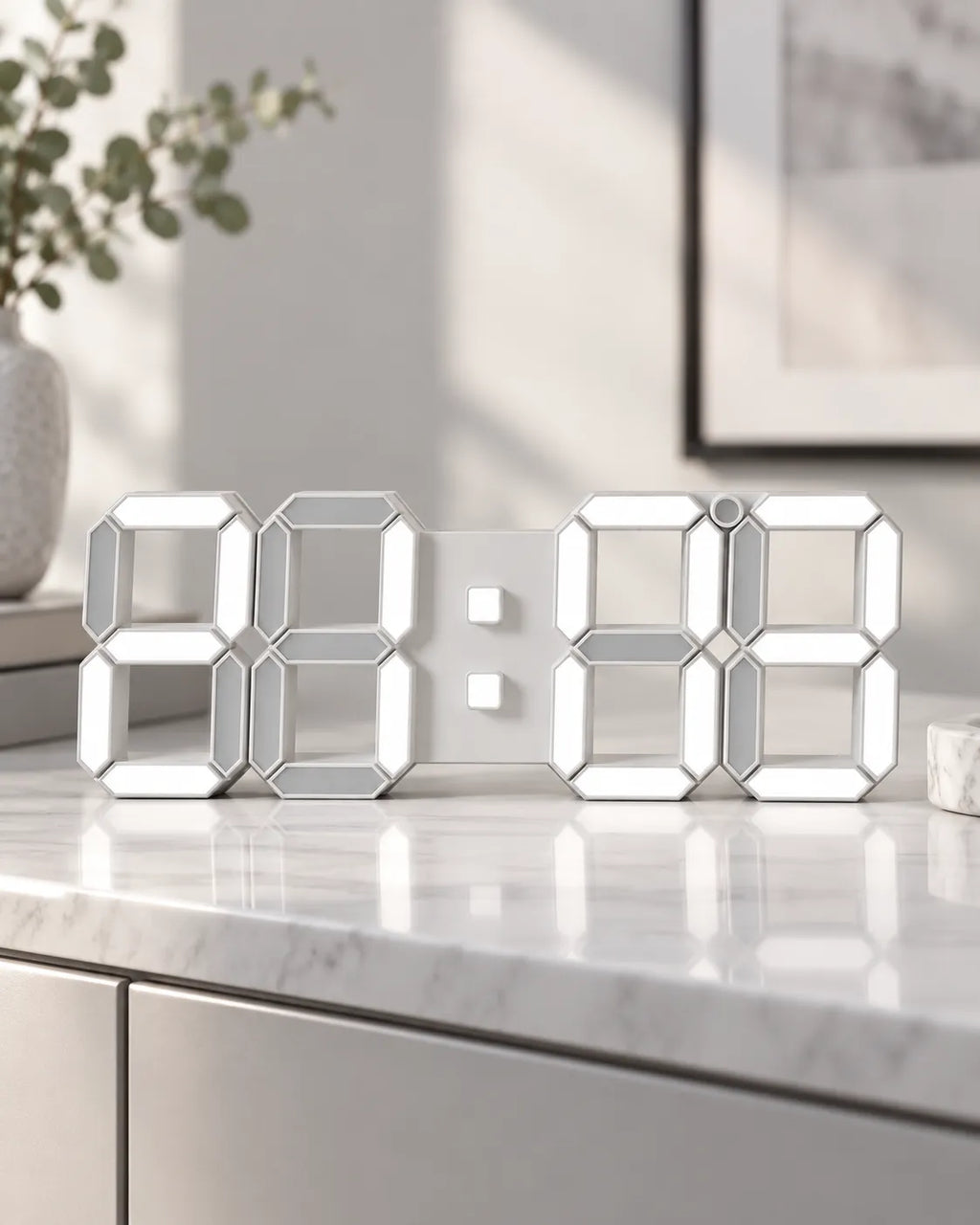 Horloge Murale Numérique LED 3D avec Minuteur et Luminosité Réglable