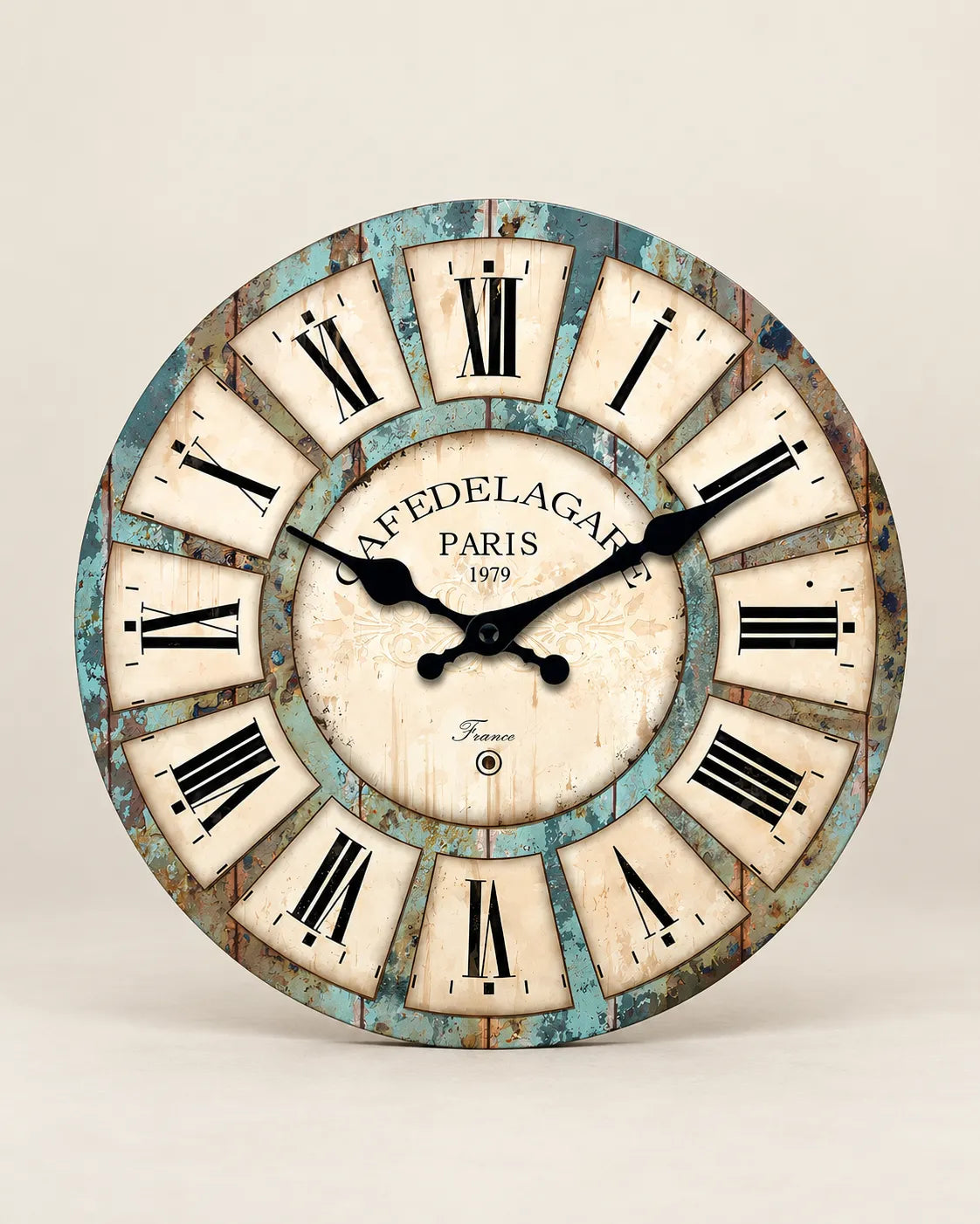Horloge Murale Bois Rustique Motif Veiné Silencieuse — 4 Tailles