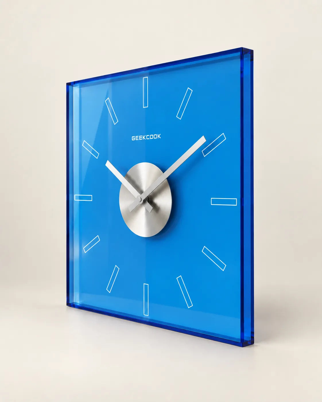Horloge Murale Acrylique Transparente Carrée 30 cm Silencieuse