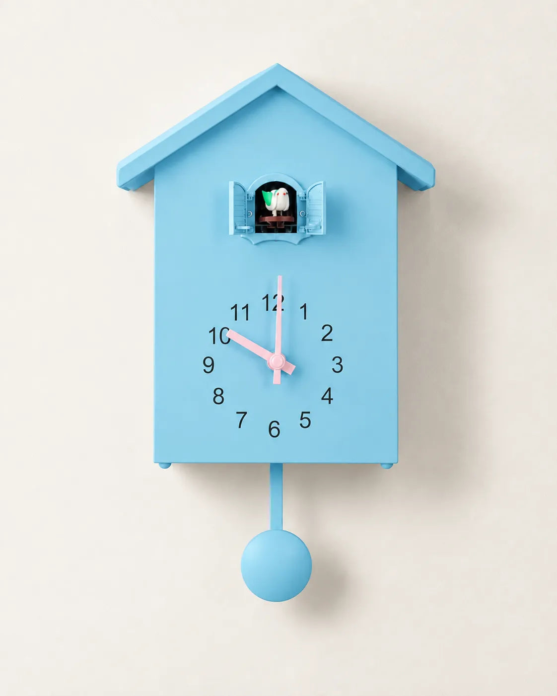 Horloge Coucou Moderne 20 × 25 cm Oiseau Animé et Balancier