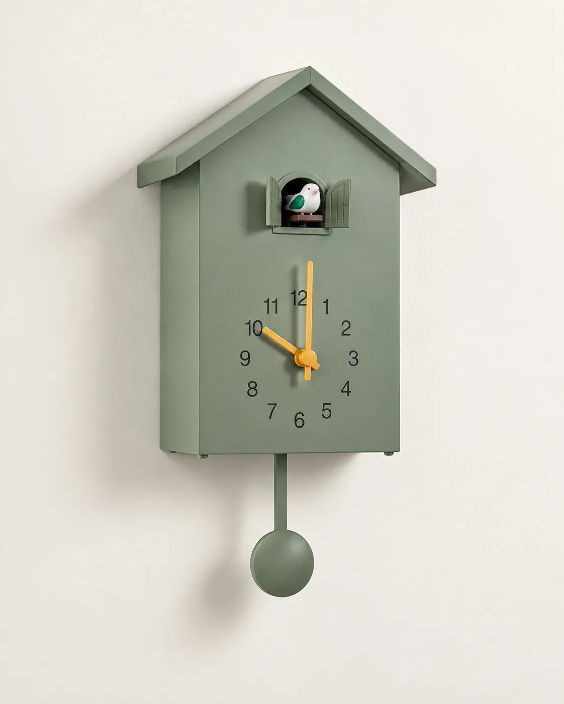 Horloge Coucou Moderne 20 × 25 cm Oiseau Animé et Balancier