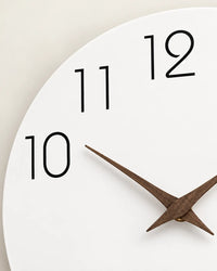 Horloge Murale Bois Motif Blanc Silencieuse — 4 Tailles