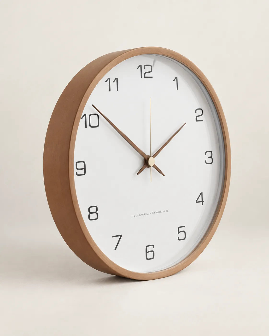 Horloge Murale Bois Massif Ronde Silencieuse — 3 Tailles