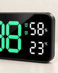 Horloge Murale Numérique LED 22,8 cm Température et Humidité