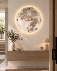 Horloge Murale Lune LED Luminosité Réglable — 3 Tailles