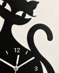 Horloge Murale Chat Acrylique 30 × 17 cm Silencieuse