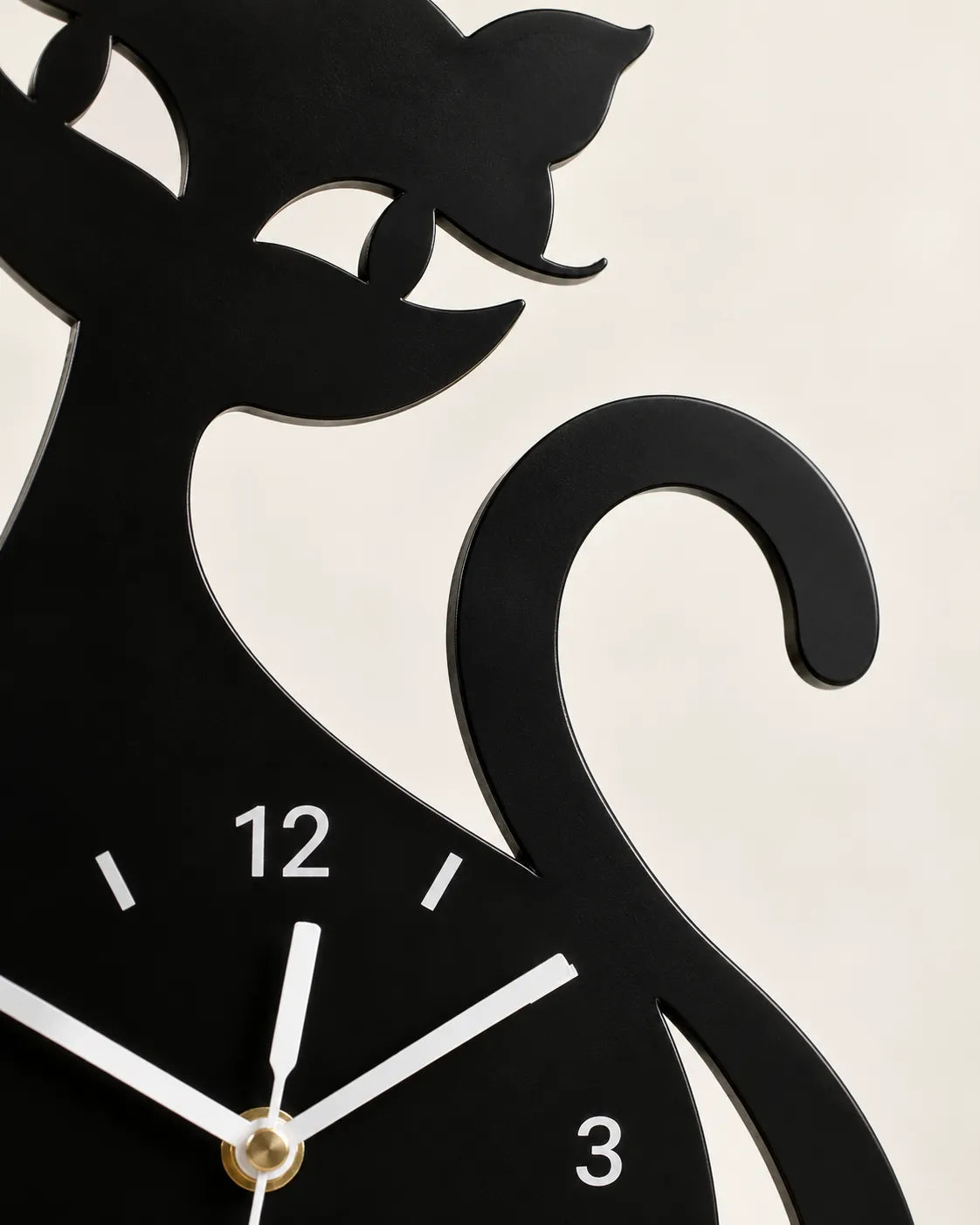 Horloge Murale Chat Acrylique 30 × 17 cm Silencieuse