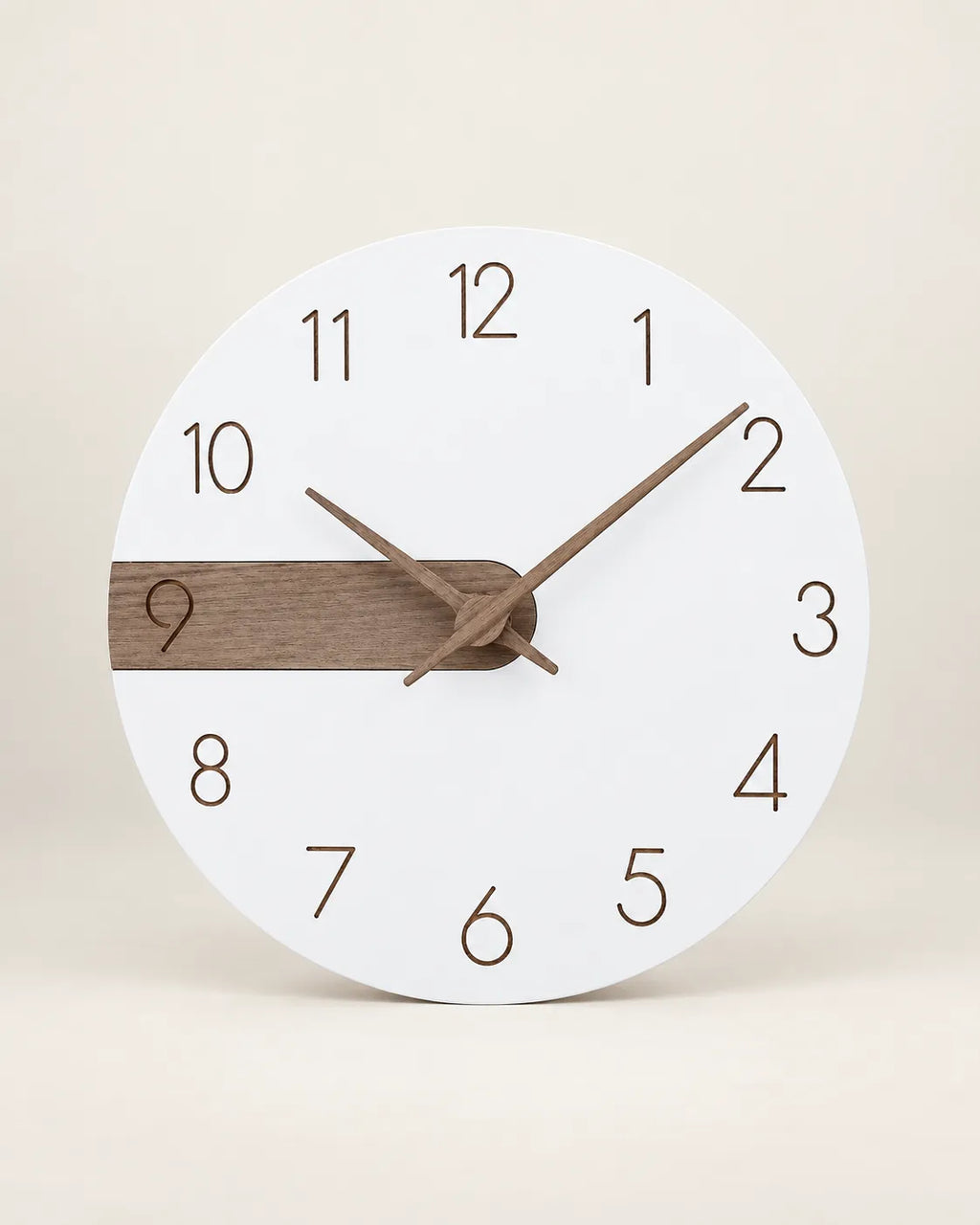 Horloge Murale Bois et Acrylique Blanc 30 cm Silencieuse