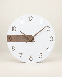 Horloge Murale Bois et Acrylique Blanc 30 cm Silencieuse