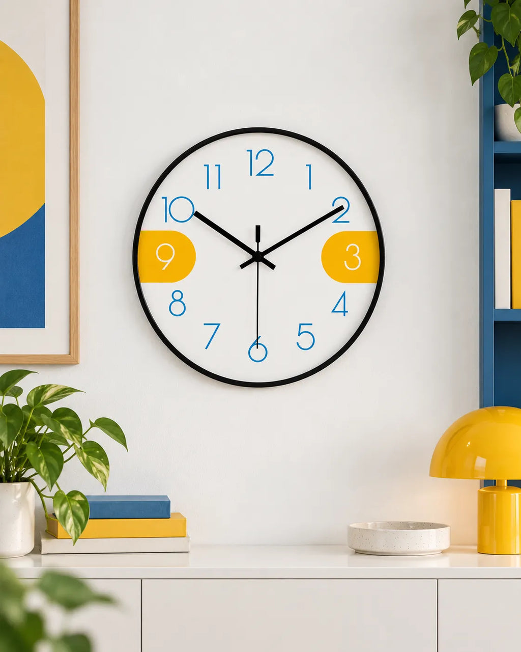 Horloge Murale Ronde Scandinave à Quartz Silencieuse — 3 Tailles
