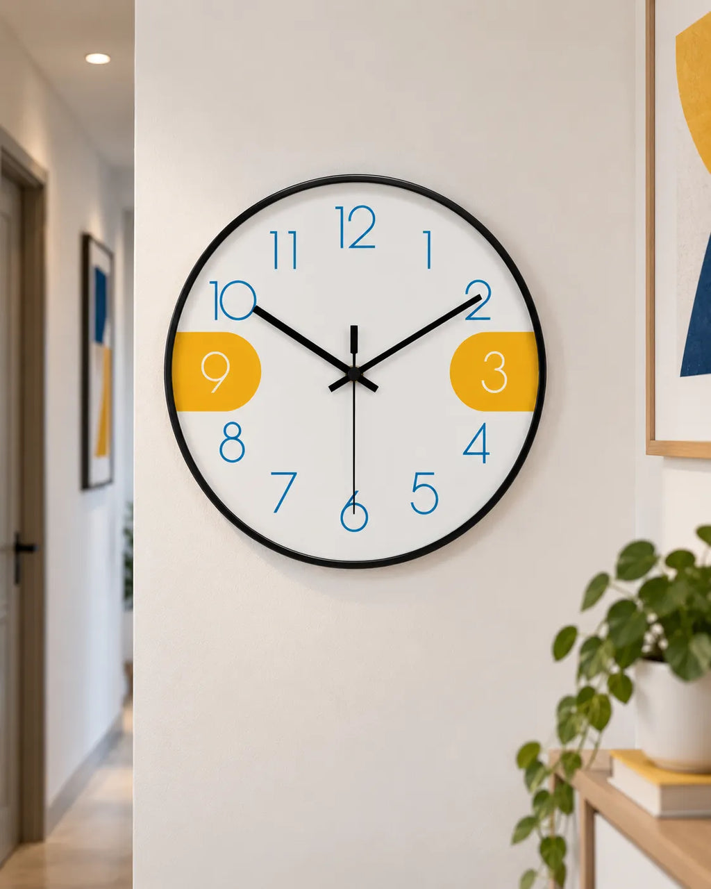 Horloge Murale Ronde Scandinave à Quartz Silencieuse — 3 Tailles