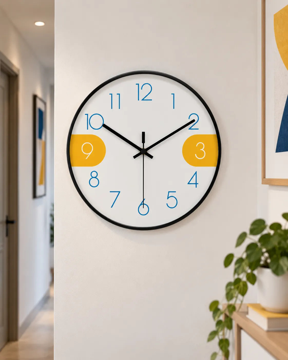 Horloge Murale Ronde Scandinave à Quartz Silencieuse — 3 Tailles