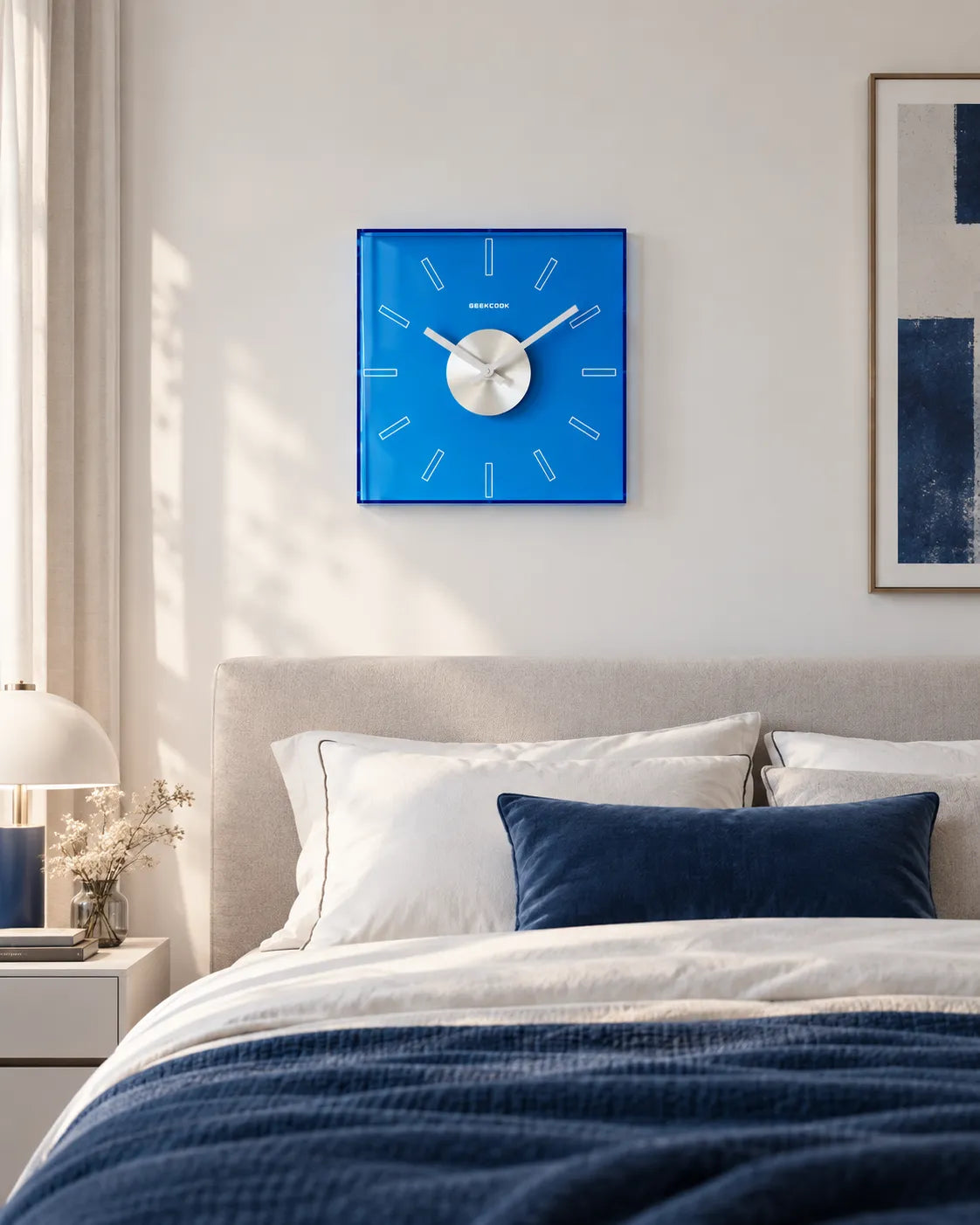 Horloge Murale Acrylique Transparente Carrée 30 cm Silencieuse