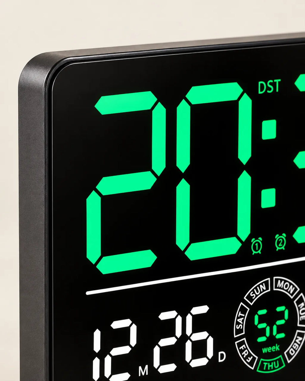Horloge Murale Numérique LED 33 cm Double Alarme et Compte à Rebours