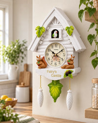 Horloge Coucou Maison Féérique en Résine avec Sonnerie et Balancier