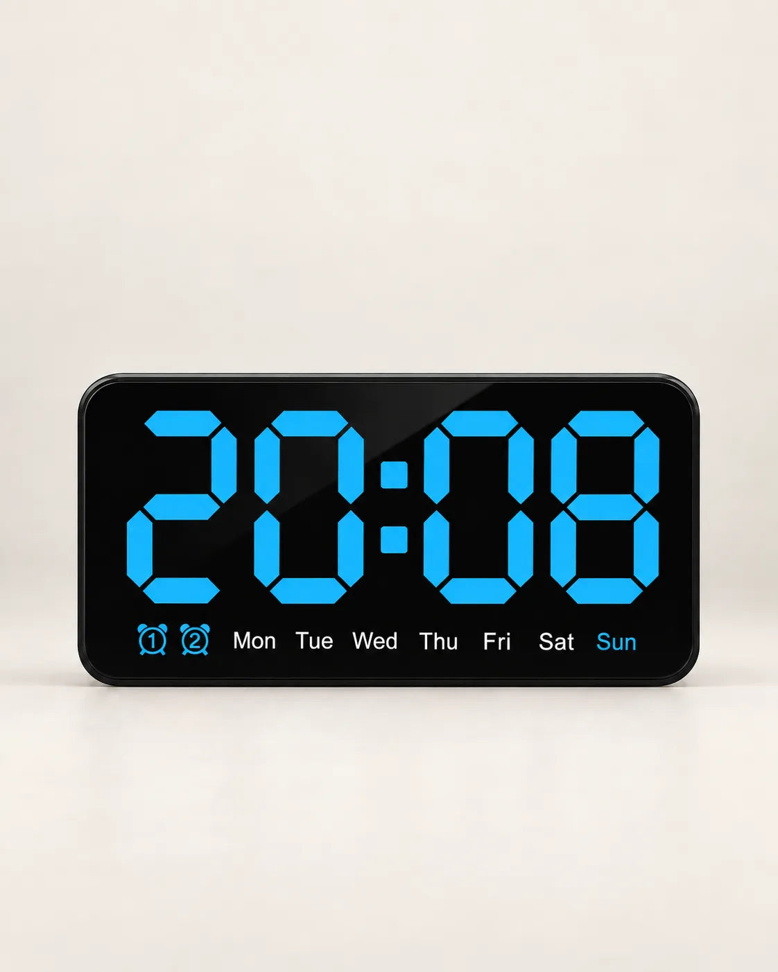 Horloge Murale LED 21,5 cm Activation Sonore et Double Alarme