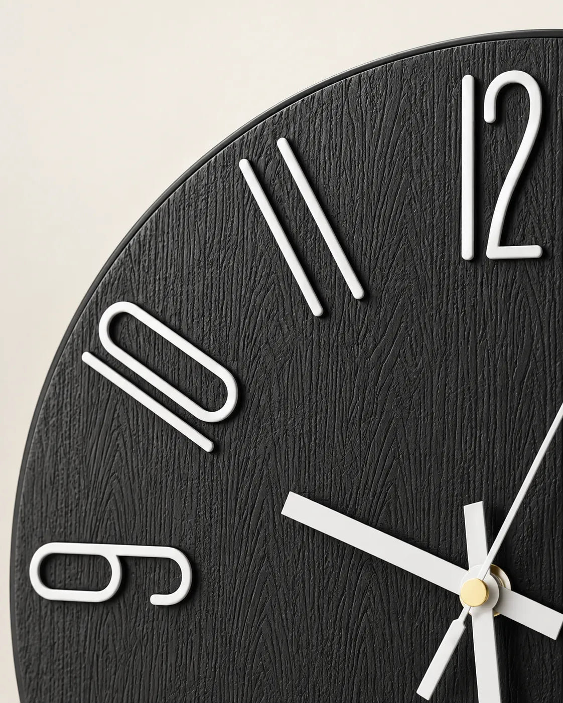 Horloge Murale Ronde 30 cm Chiffres 3D Silencieuse — 4 Coloris