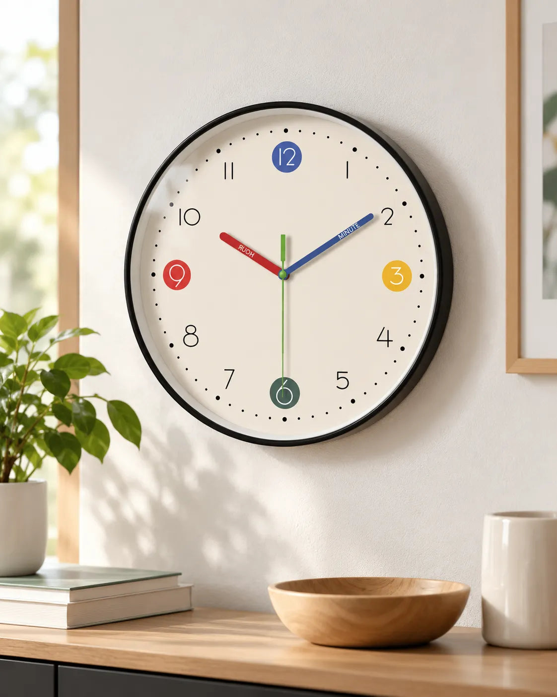 Horloge Murale Couleurs Pastel Silencieuse — 3 Tailles