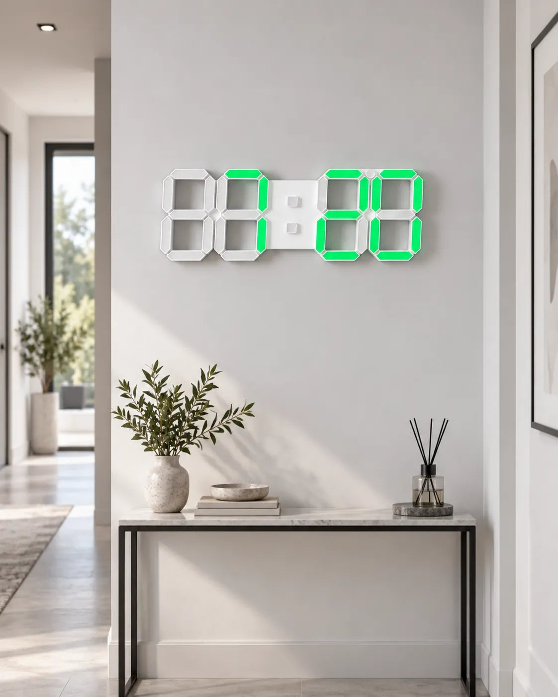 Horloge Murale Numérique LED 3D avec Minuteur et Luminosité Réglable