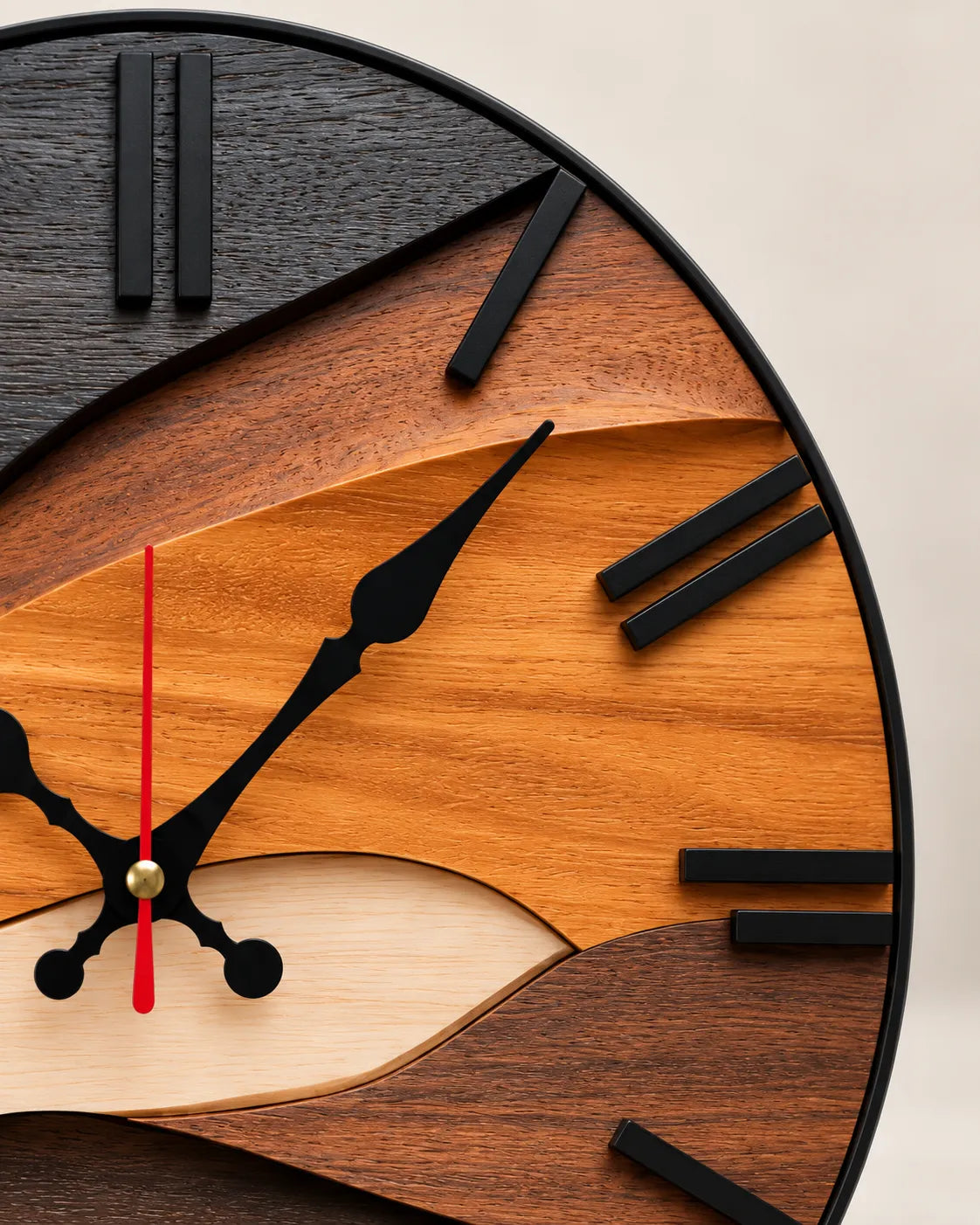 Horloge Murale Bois Scandinave Ronde 25 cm Silencieuse