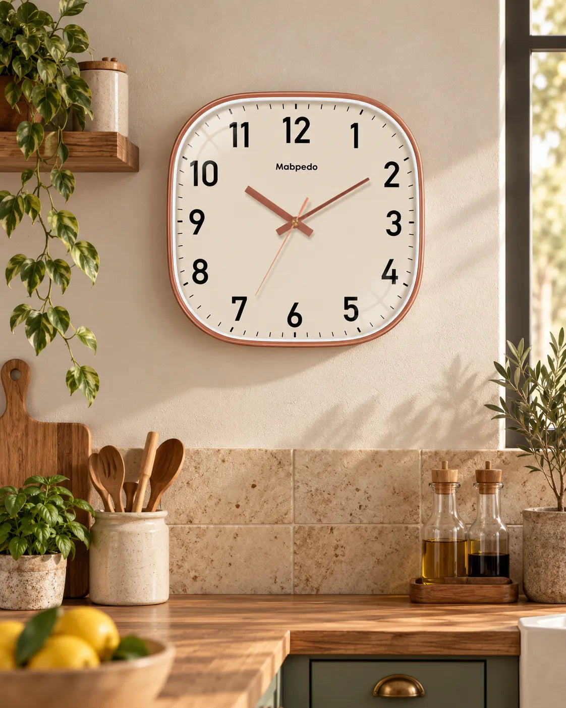 Horloge Murale Carrée à Quartz Silencieuse — 3 Tailles