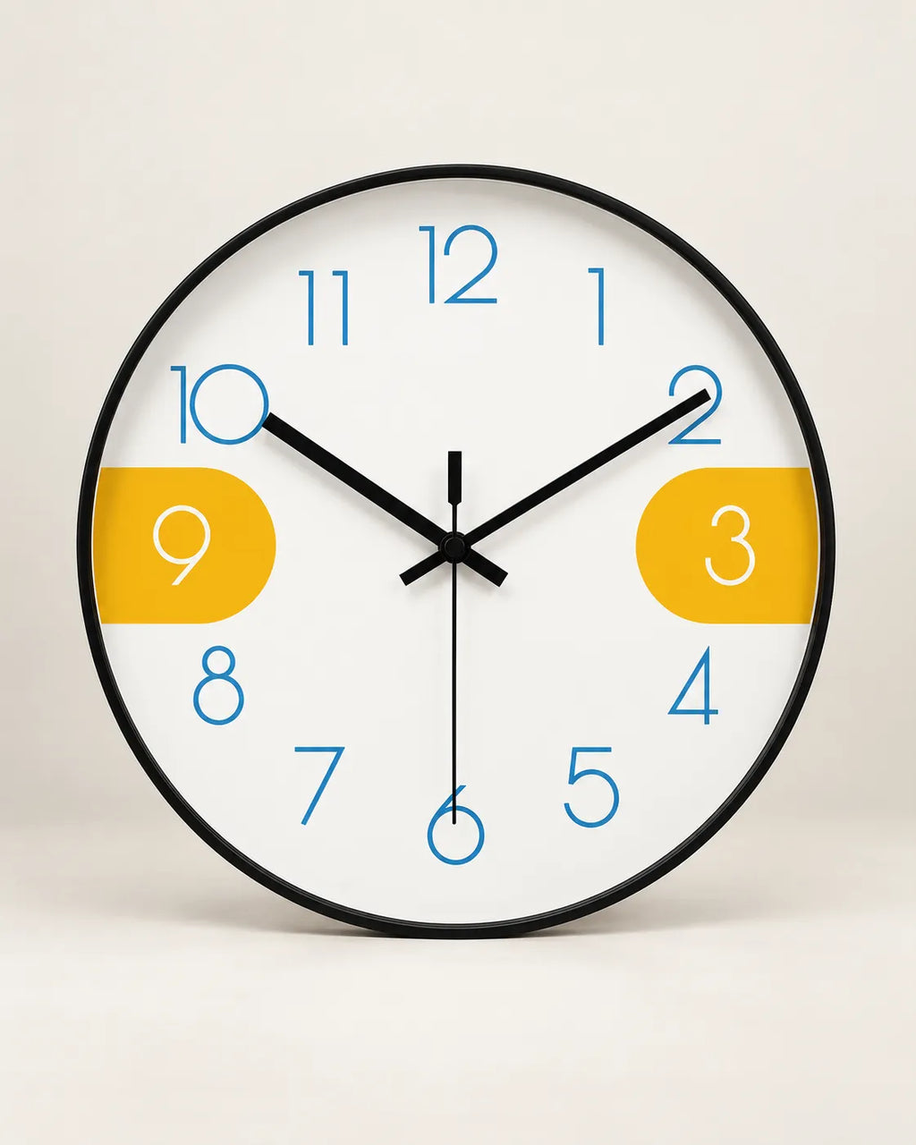 Horloge Murale Ronde Scandinave à Quartz Silencieuse — 3 Tailles