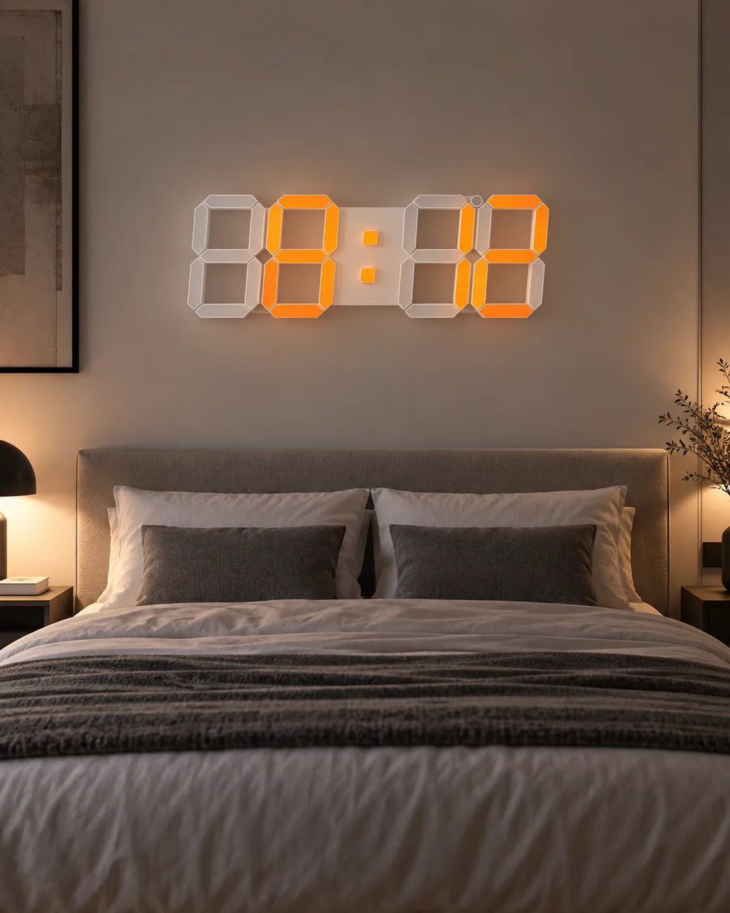 Horloge Murale Numérique LED 3D avec Minuteur et Luminosité Réglable