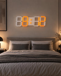 Horloge Murale Numérique LED 3D avec Minuteur et Luminosité Réglable