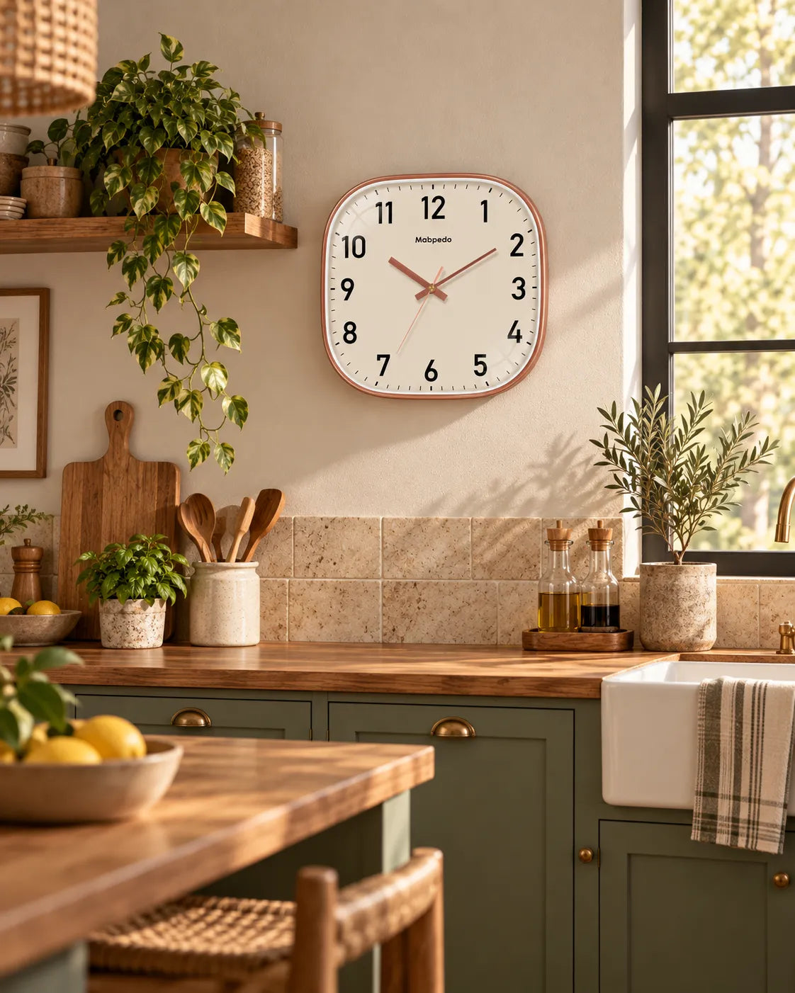Horloge Murale Carrée à Quartz Silencieuse — 3 Tailles