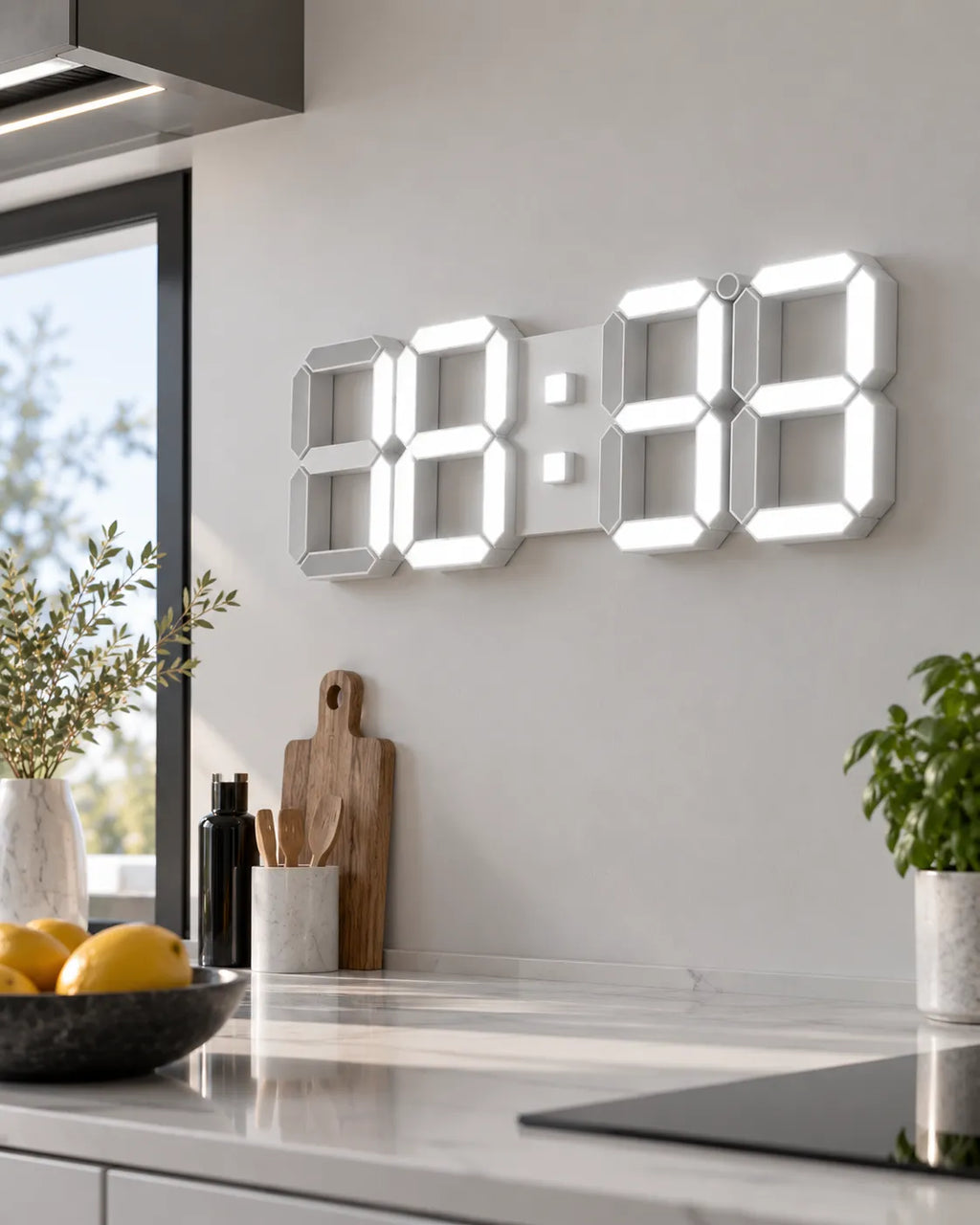 Horloge Murale Numérique LED 3D avec Minuteur et Luminosité Réglable