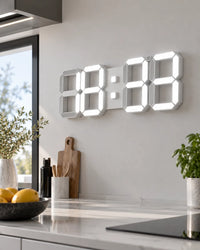 Horloge Murale Numérique LED 3D avec Minuteur et Luminosité Réglable
