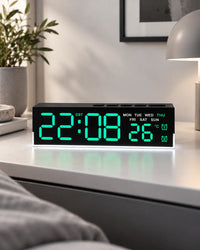 Réveil Numérique LED 16,8 cm Double Alarme et Lumière d’Ambiance