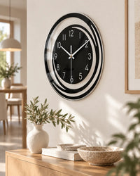 Horloge Murale à Balancier Acrylique Noir 30 cm Silencieuse