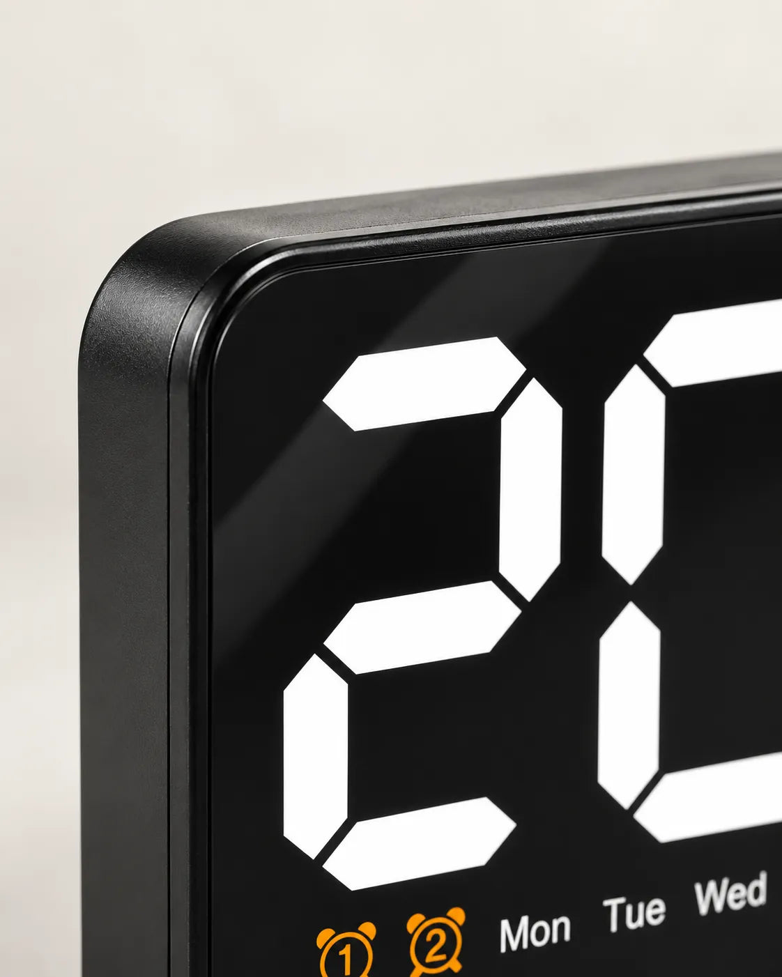 Horloge Murale LED 21,5 cm Activation Sonore et Double Alarme