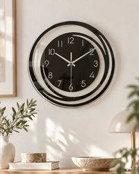 Horloge Murale à Balancier Acrylique Noir 30 cm Silencieuse
