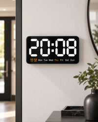 Horloge Murale LED 21,5 cm Activation Sonore et Double Alarme