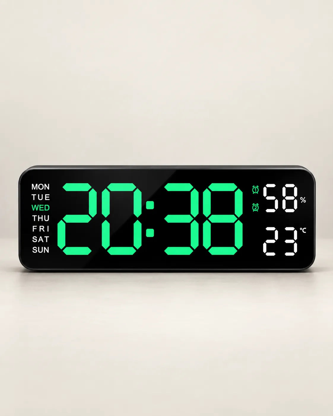 Horloge Murale Numérique LED 22,8 cm Température et Humidité