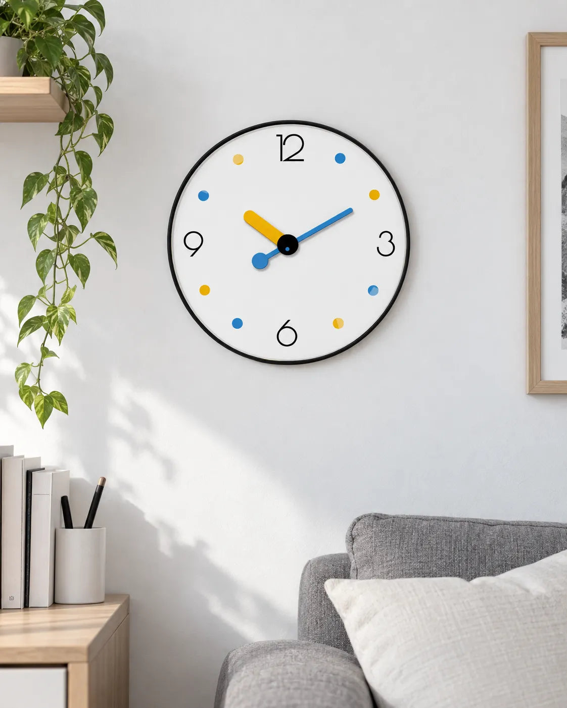 Horloge Murale Multicolore Ronde Silencieuse — 3 Tailles