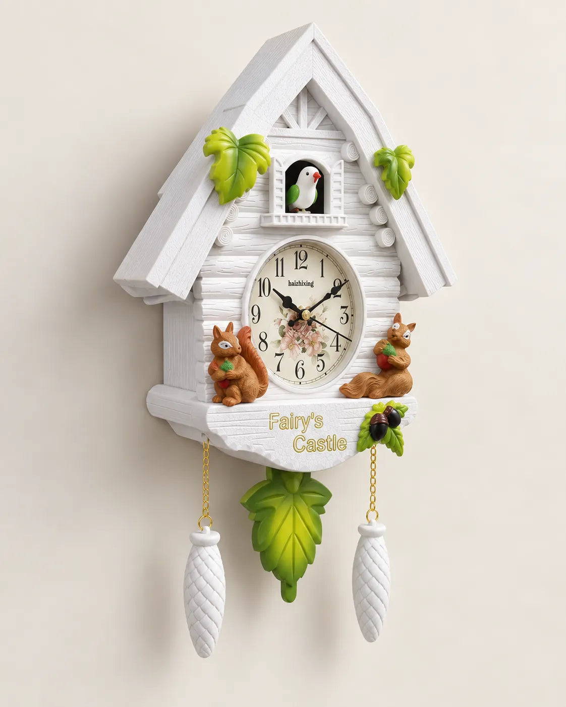 Horloge Coucou Maison Féérique en Résine avec Sonnerie et Balancier