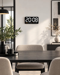 Horloge Murale LED 21,5 cm Activation Sonore et Double Alarme