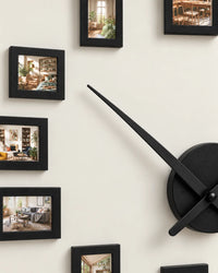 Horloge Murale Cadres Photo DIY Noire 120 cm Silencieuse